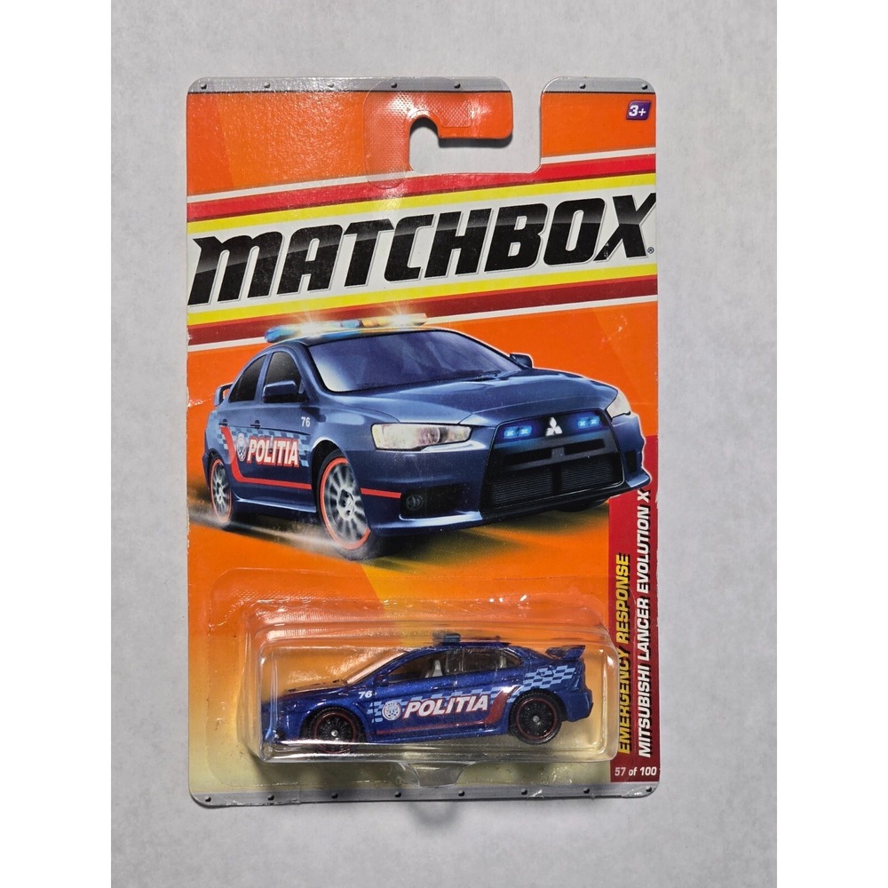 NOS 2010 Matchbox Emergency Response Mitsubishi Lancer Evolution Politia Police